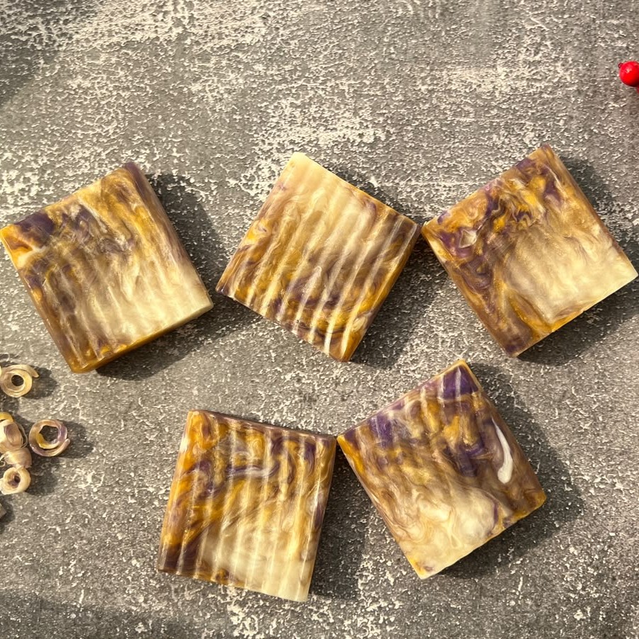 Golden Purple Marbled Soap
